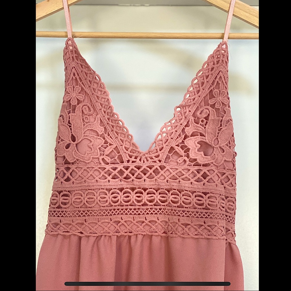 Romantic Lace-Crochet Bodice Slip Dress